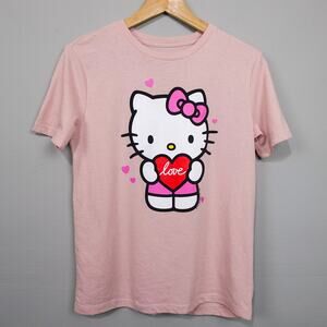Old Navy Hello Kitty Graphic Tee Kids Sz XL Pink Love Short Sleeve Crew Neck‎